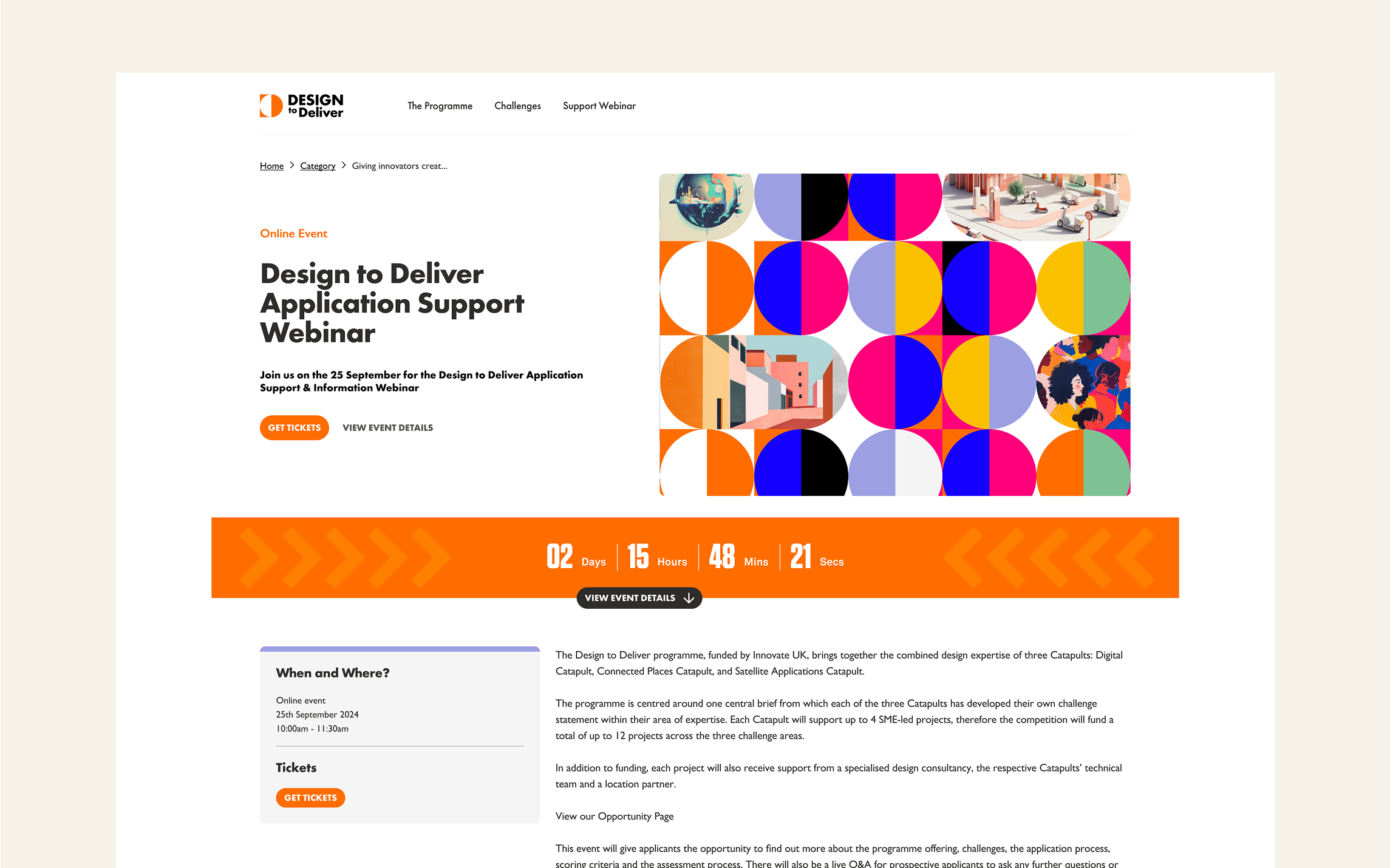 Design to Deliver: creating a seamless open call application pathway across multiple websites